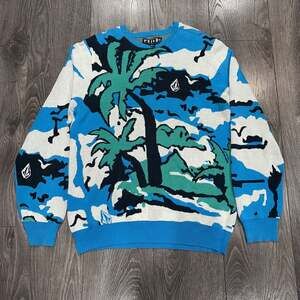 Volcom Tropical Palm Tree Knit Sweater - Size S